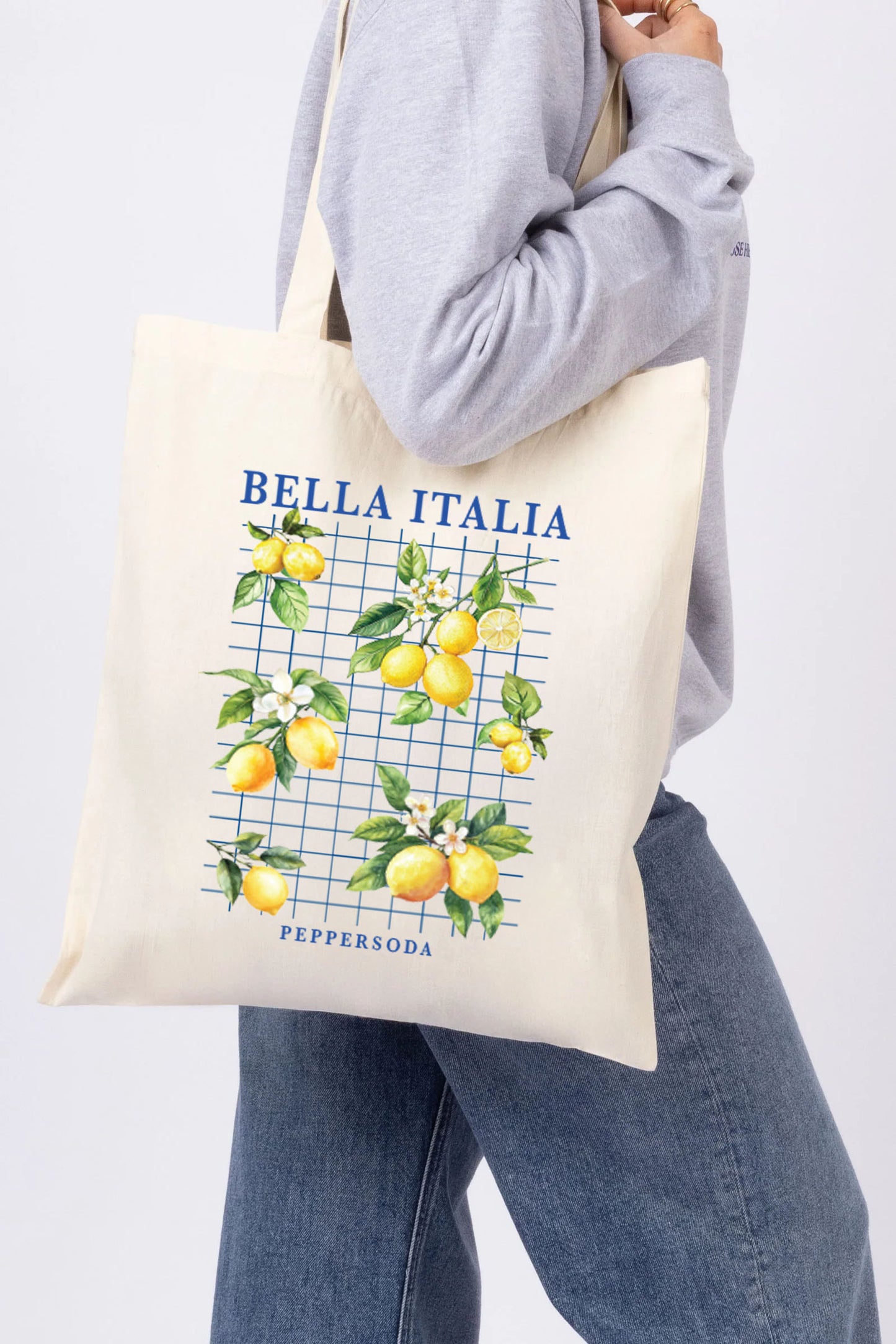 Bella Italia Lemon Printed Lightweight Canvas Bag