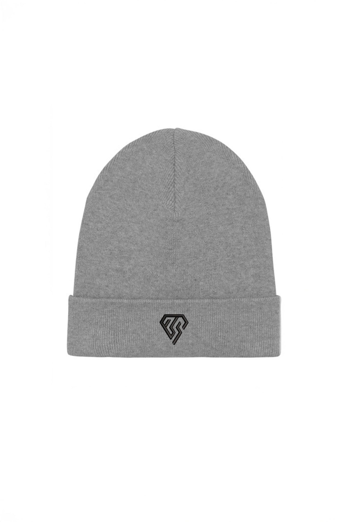 Peppersoda Classic Logo Embroidered Grey Ribbed Beanie Hat