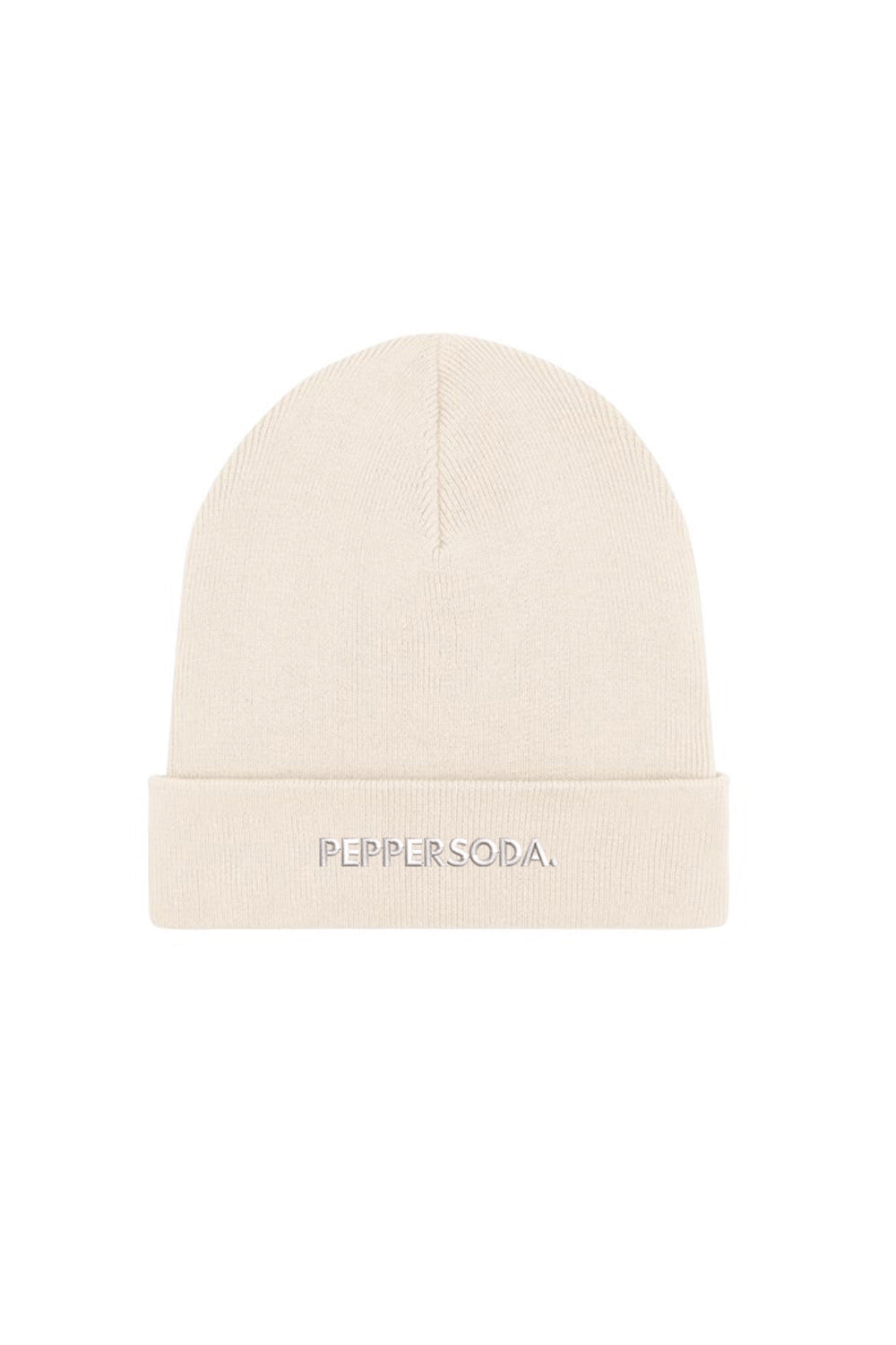 Peppersoda Embroidered Ribbed Beanie Hat