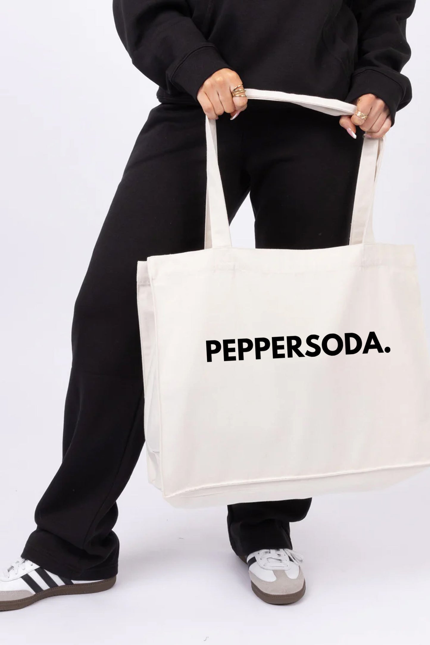 Peppersoda Printed Woven Shopping Tote Bag