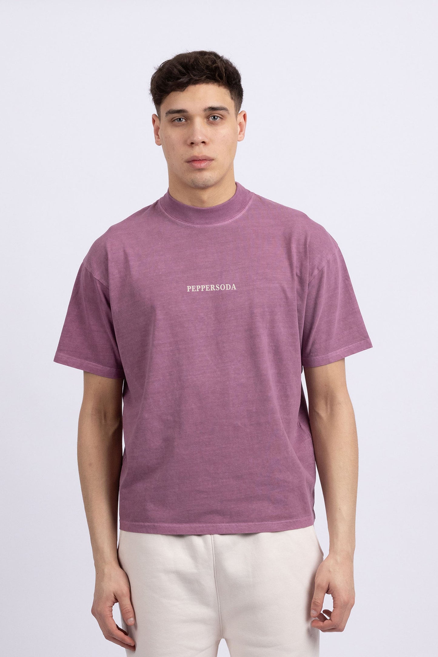 Mens Frutta Orange Printed Acid Washed T-Shirt